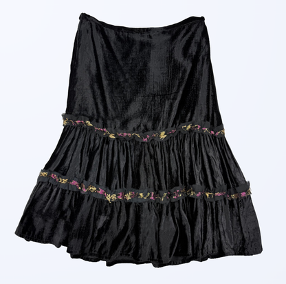 Samtrock Cinbipel schwarz Whimsical 90s Style Teos Vintage Onlineshop
