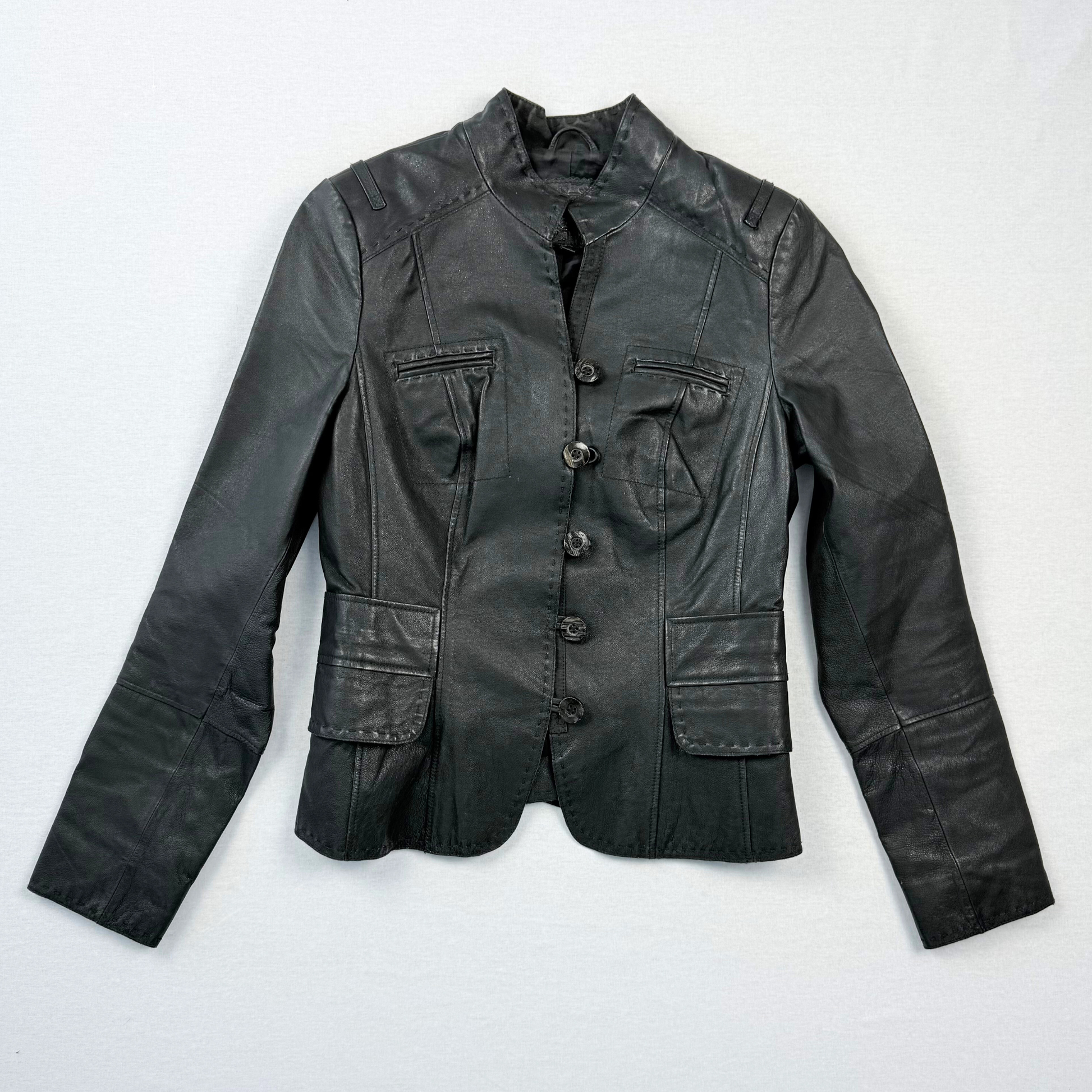 90s Style Lederjacke Lederblazer Vintage Onlineshop