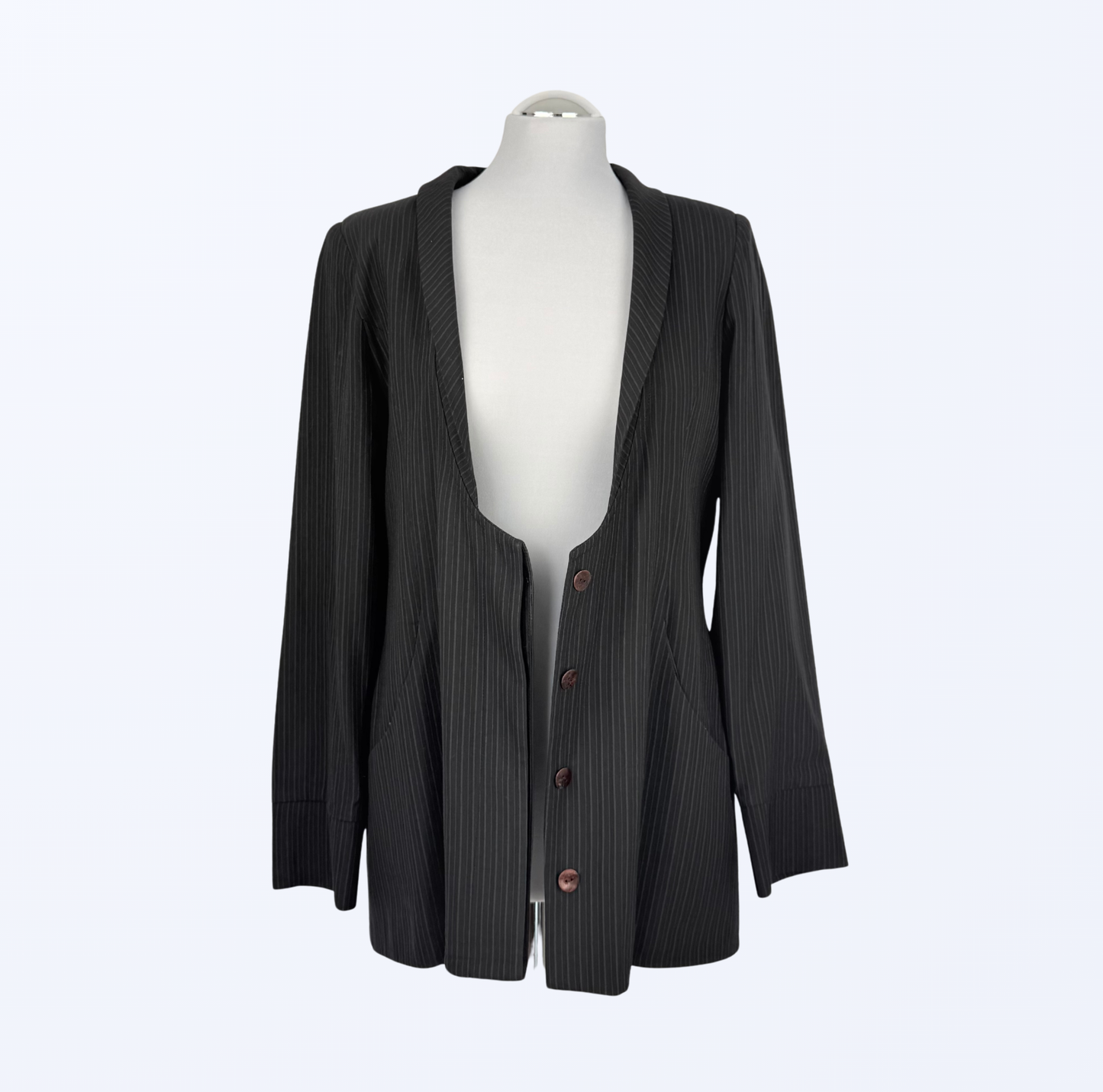 Sarah Pacini Blazer Nadelstreifen Designer Second Hand Teos Vintage Onlineshop