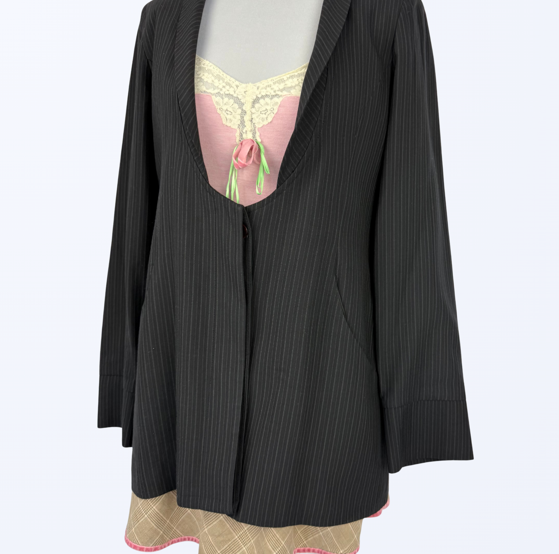 Sarah Pacini Blazer Nadelstreifen Designer Second Hand Teos Vintage Onlineshop