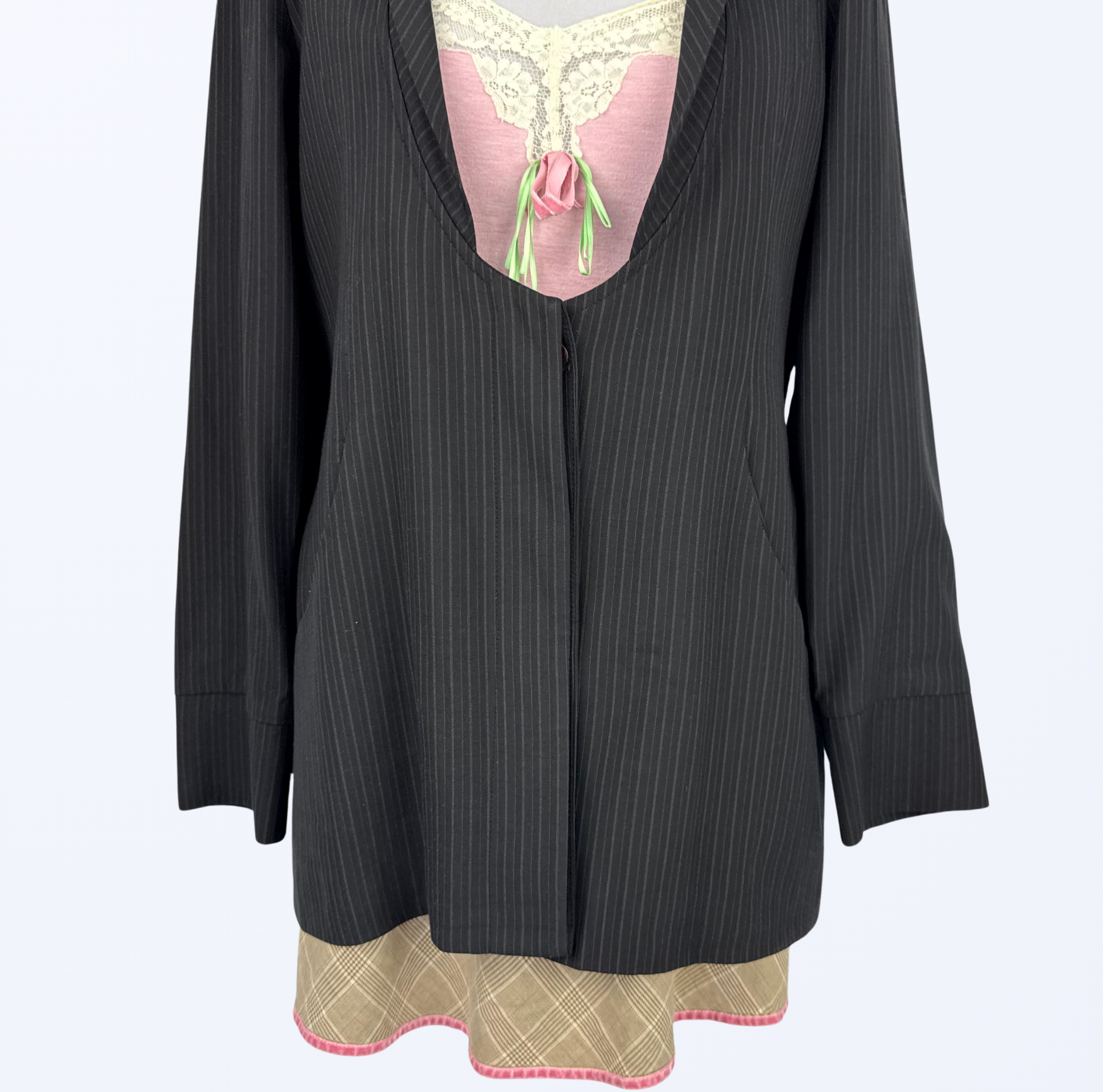 Sarah Pacini Blazer Nadelstreifen Designer Second Hand Teos Vintage Onlineshop