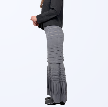 Sarah Pacini Maxirock semitransparent grau Gr. S/M Teos Vintage Onlineshop