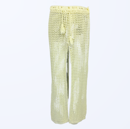 Festival Set Häkelhose Häkeltop creme S/M Teos Vintage Onlineshop