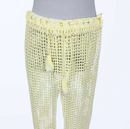 Festival Set Häkelhose Häkeltop creme S/M Teos Vintage Onlineshop