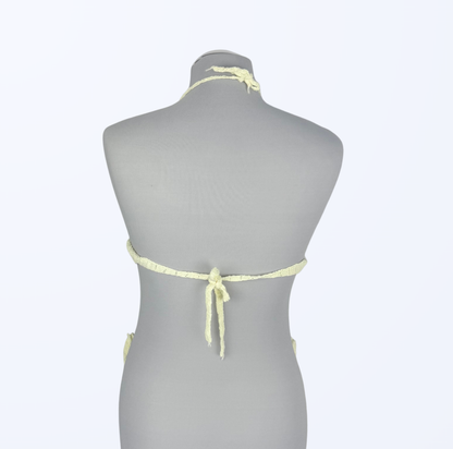 Festival Set Häkelhose Häkeltop creme S/M Teos Vintage Onlineshop