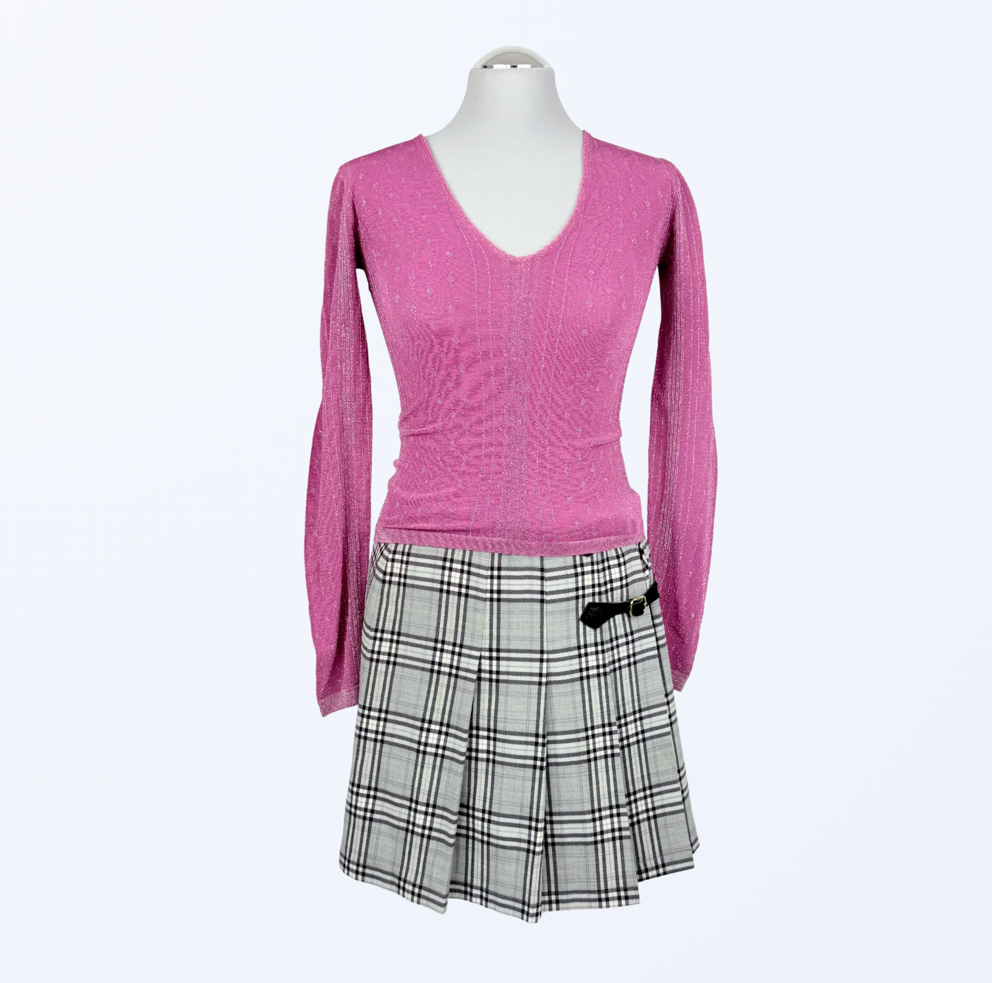 Sisley Longsleeve rosa lila Glitzer Teos Vintage Online shop
