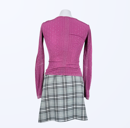 Sisley Longsleeve rosa lila Glitzer Teos Vintage Online shop