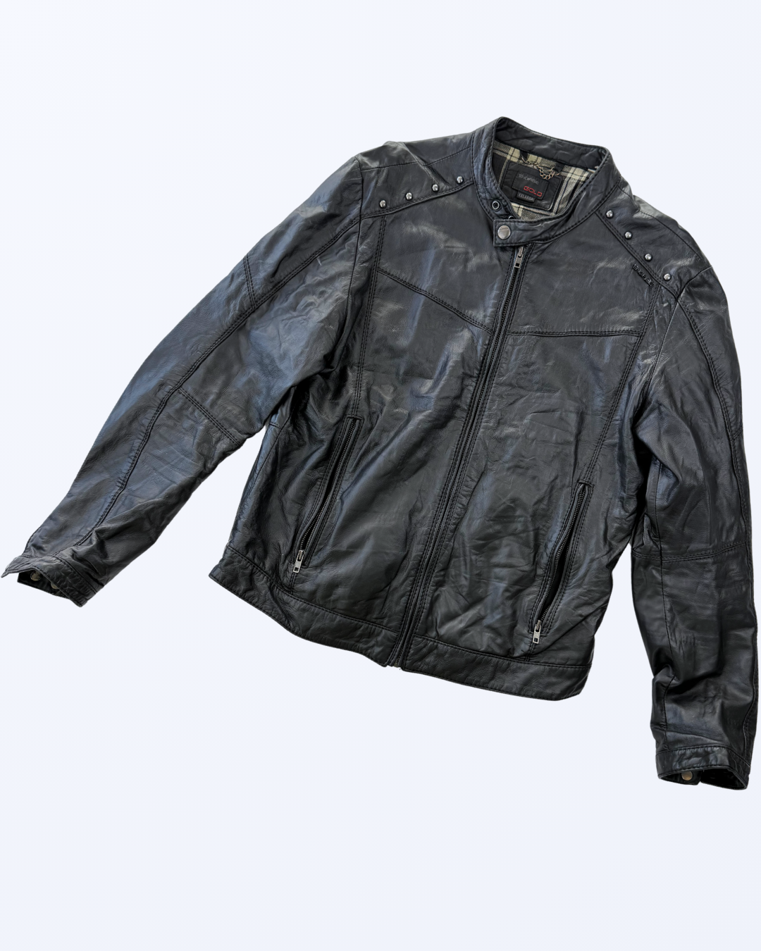 Sixty Energie Lederjacke Vintage schwarz 90s Style Gr. L Teos Vintage Onlineshop