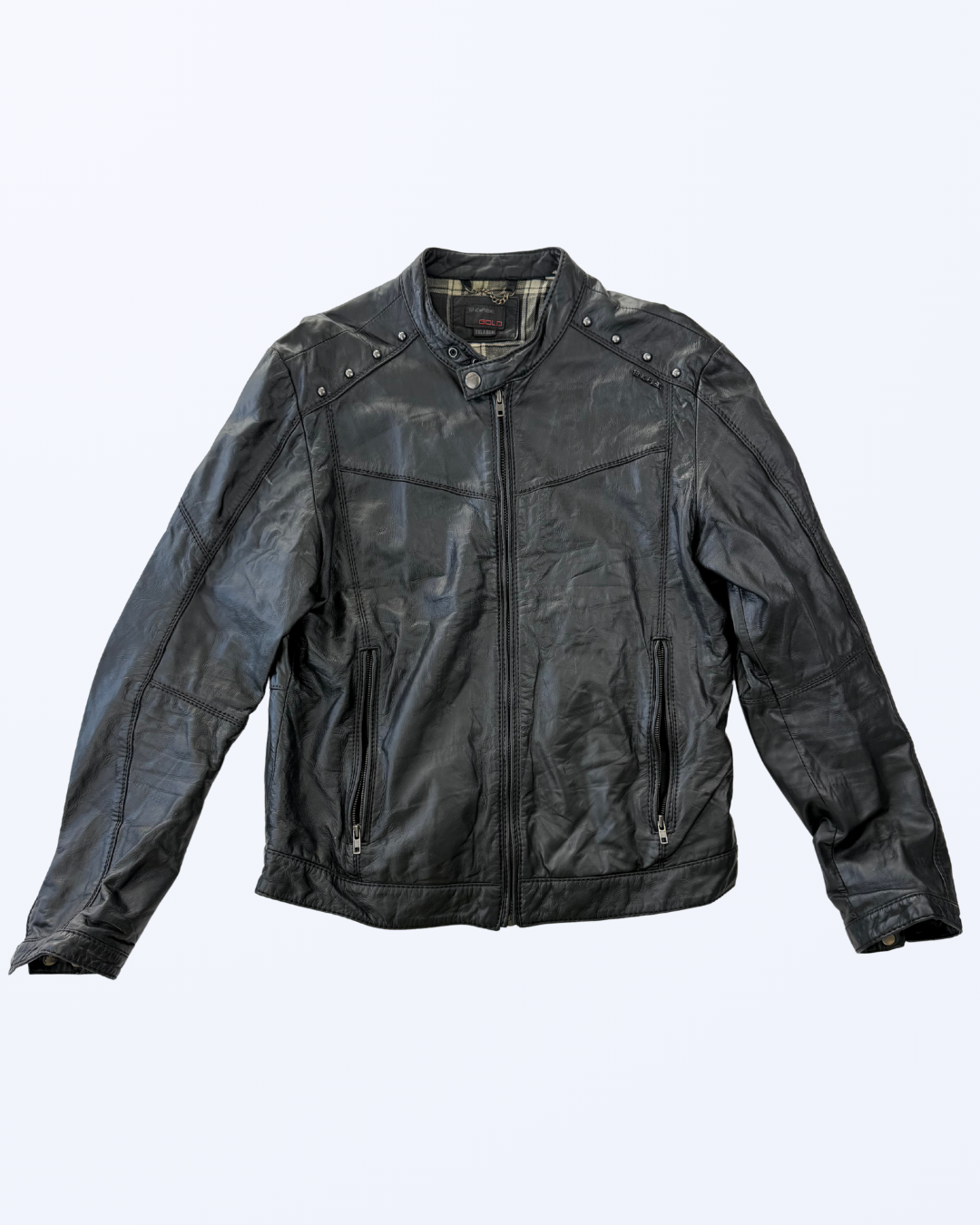 Sixty Energie Lederjacke Vintage schwarz 90s Style Gr. L Teos Vintage Onlineshop