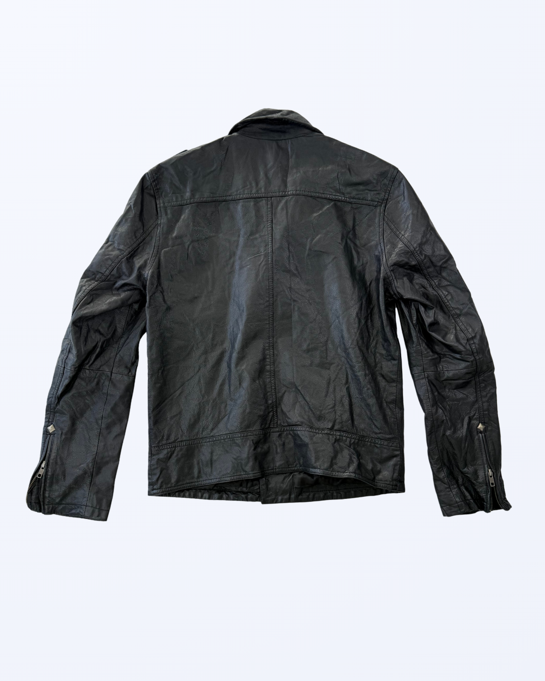 Sixty Energie Lederjacke Vintage schwarz 90s Style Gr. L Teos Vintage Onlineshop
