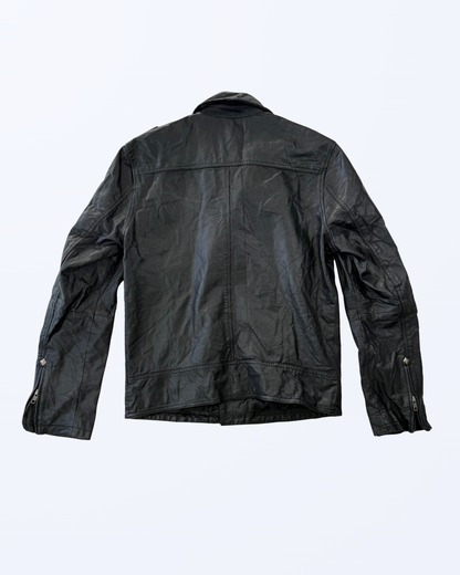 Sixty Energie Lederjacke Vintage schwarz 90s Style Gr. L Teos Vintage Onlineshop