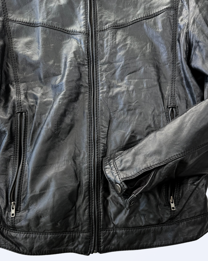 Sixty Energie Lederjacke Vintage schwarz 90s Style Gr. L Teos Vintage Onlineshop