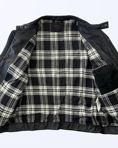 Sixty Energie Lederjacke Vintage schwarz 90s Style Gr. L Teos Vintage Onlineshop