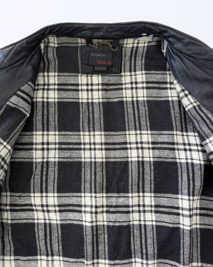 Sixty Energie Lederjacke Vintage schwarz 90s Style Gr. L Teos Vintage Onlineshop