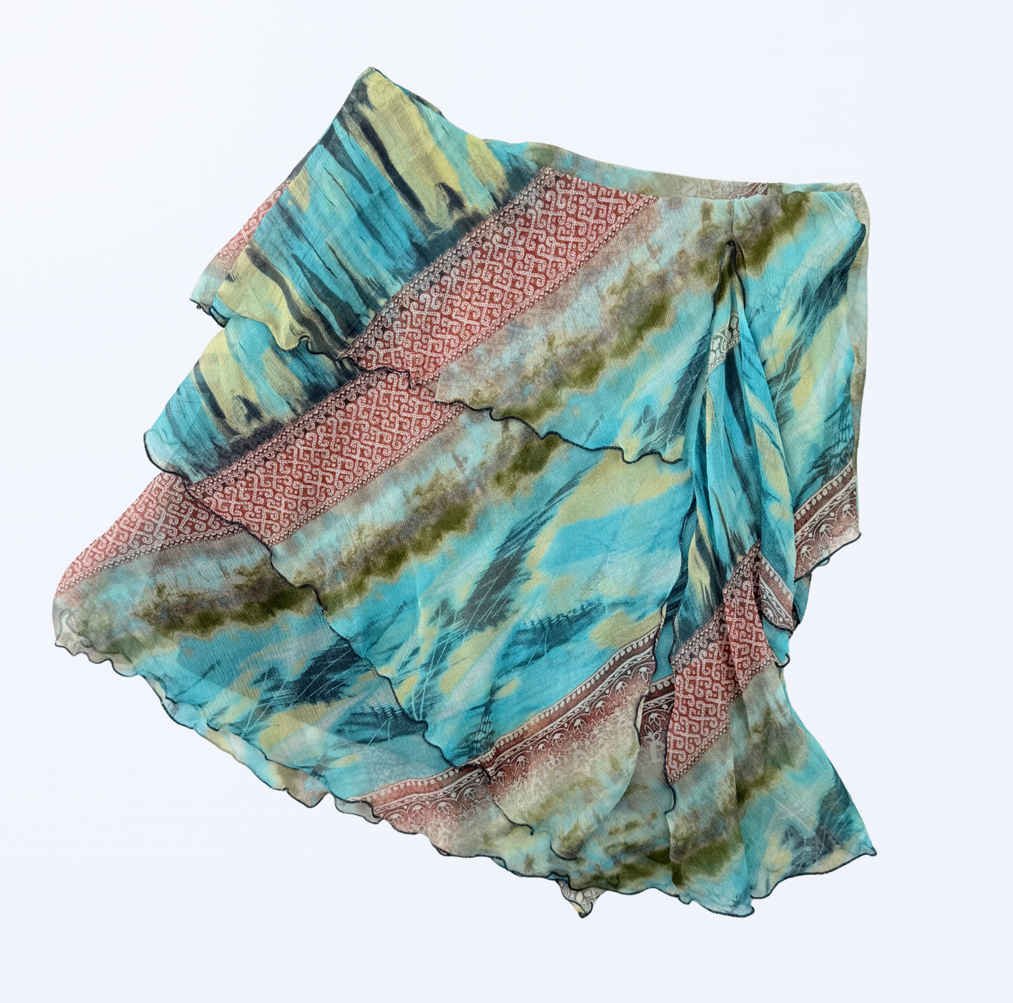 Sonia Fortuna Seidenrock Layers Asymmetrisch Teos Vintage Onlineshop