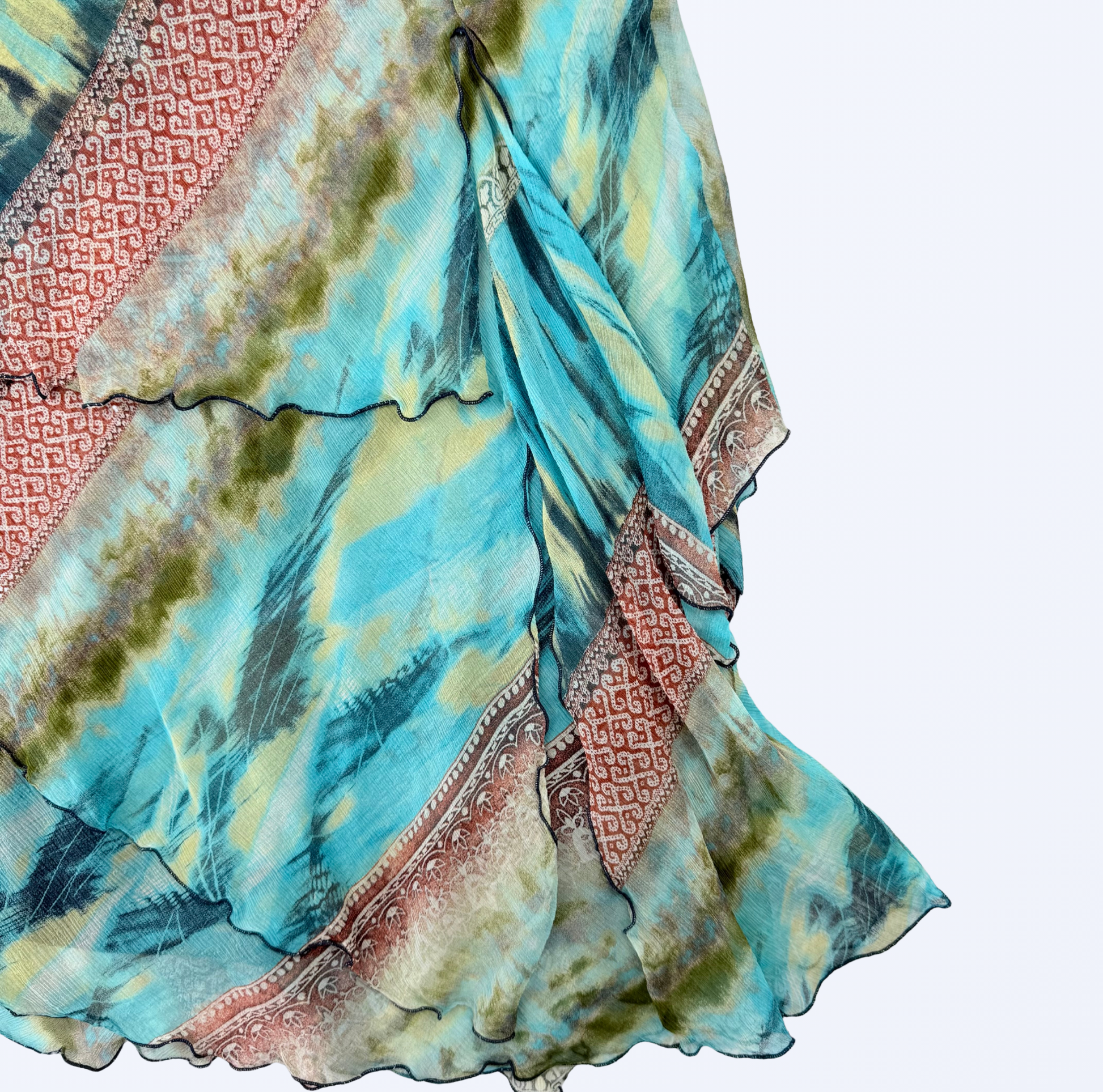 Sonia Fortuna Seidenrock Layers Asymmetrisch Teos Vintage Onlineshop