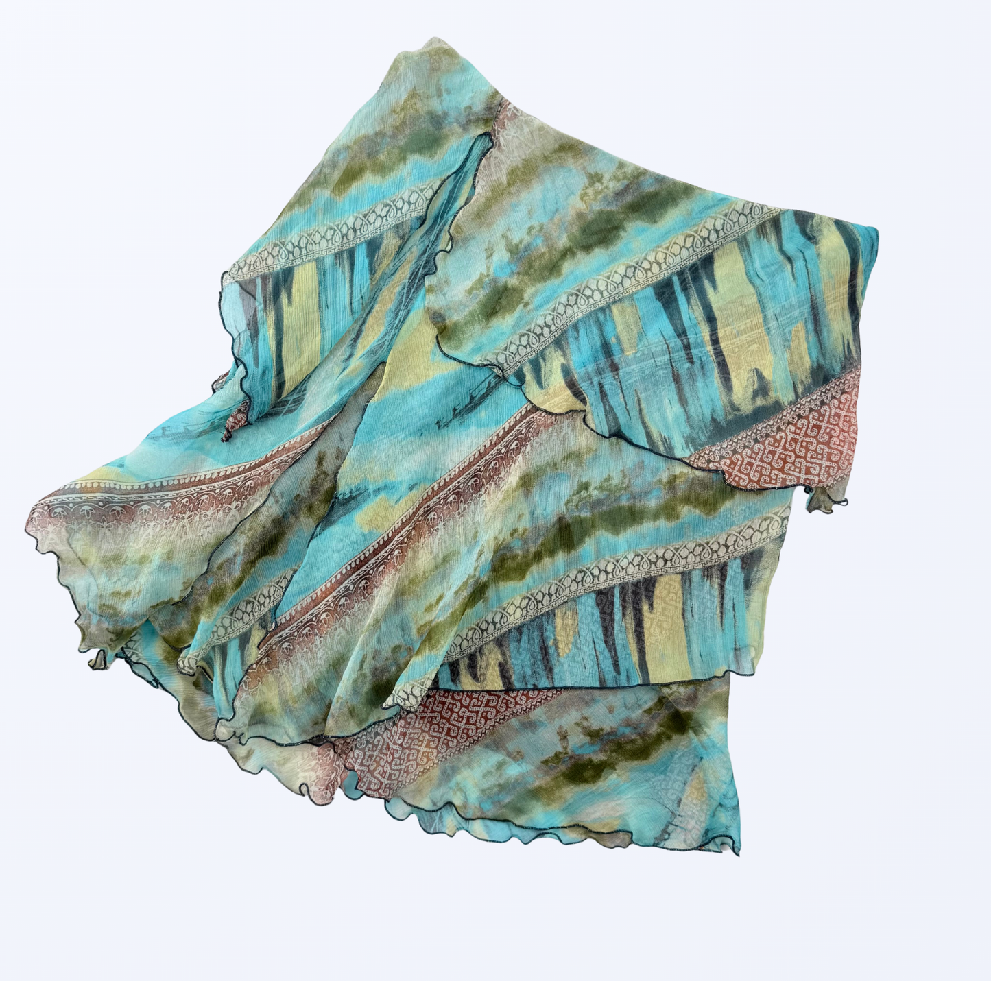 Sonia Fortuna Seidenrock Layers Asymmetrisch Teos Vintage Onlineshop