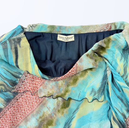Sonia Fortuna Seidenrock Layers Asymmetrisch Teos Vintage Onlineshop