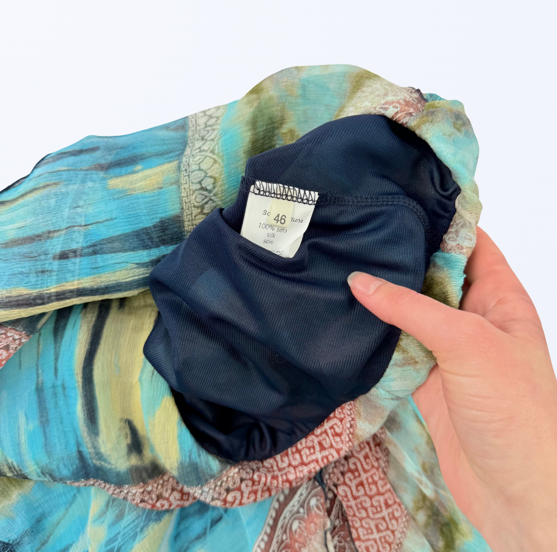 Sonia Fortuna Seidenrock Layers Asymmetrisch Teos Vintage Onlineshop