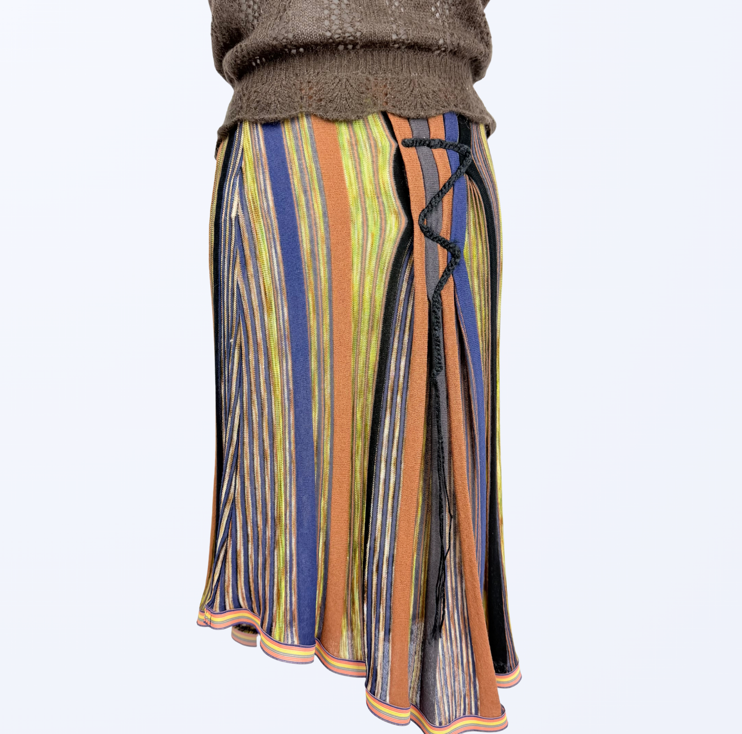 Rare Stefanel Midirock asymmetrisch Streifen 90s Style Teos vintage Online shop