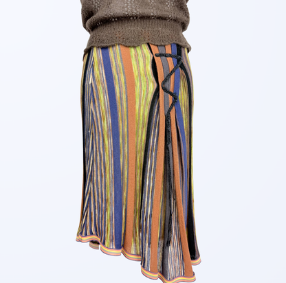 Rare Stefanel Midirock asymmetrisch Streifen 90s Style Teos vintage Online shop