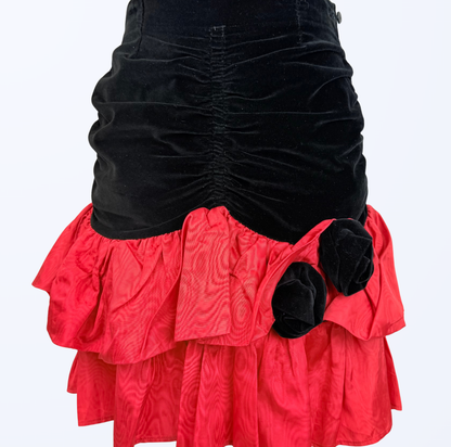 Salsa Tango Vintage Rock Volants Rosen Samt schwarz rot Teos Vintage Onlineshop