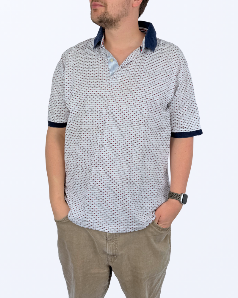 Tommy Hilfiger Poloshirt Logomuster kleine Logos XL Teos Vintage Onlineshop