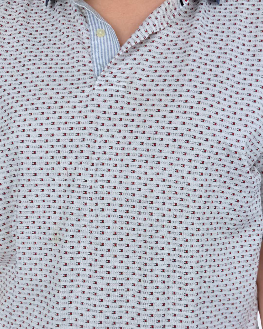 Tommy Hilfiger Poloshirt Logomuster kleine Logos XL Teos Vintage Onlineshop