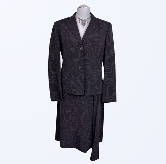 Toni Grad Set Rock Blazer lila schwarz muster
