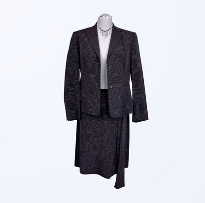 Toni Grad Set Rock Blazer lila schwarz muster