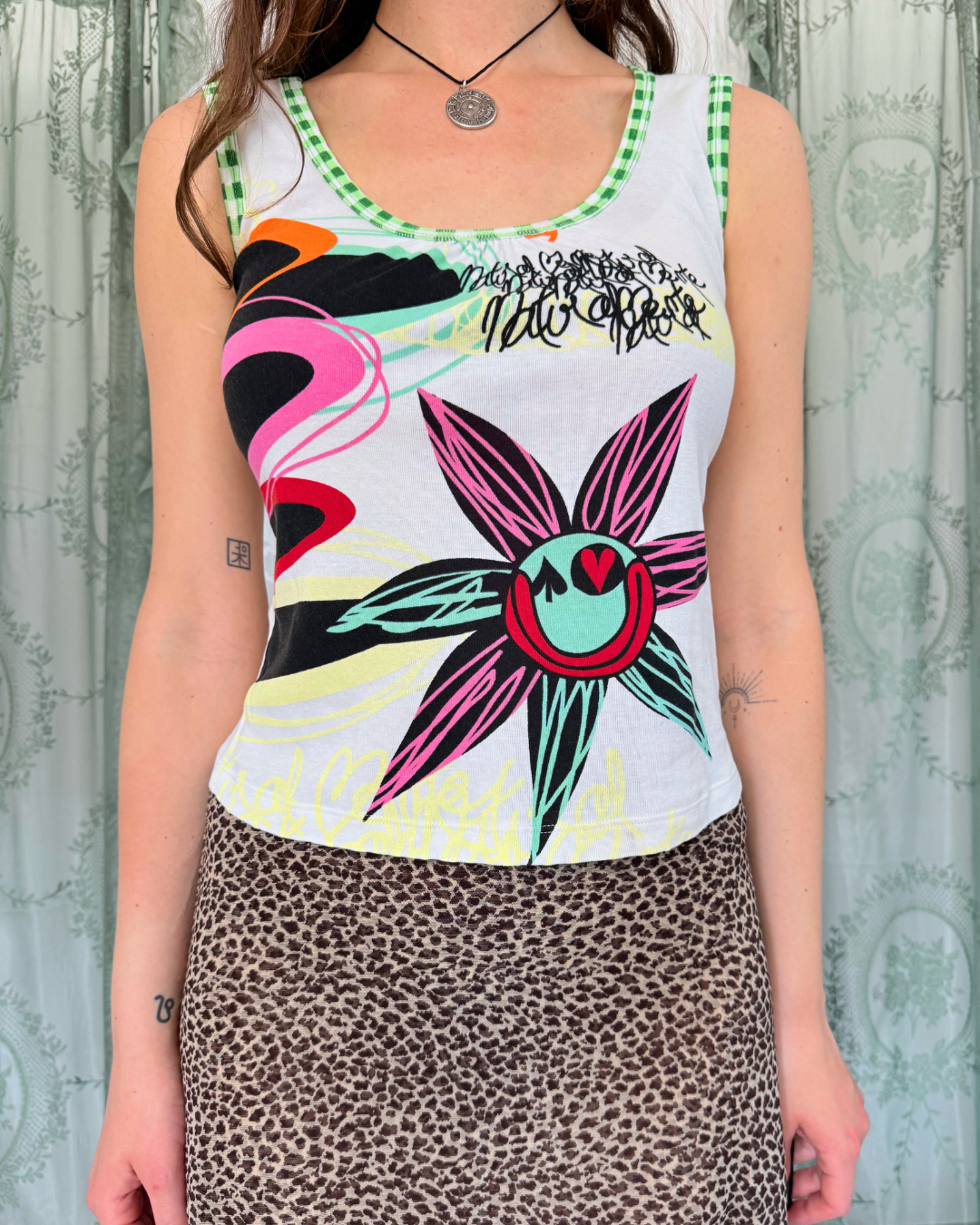 y2k Top Sonnenprint whimsical whimsy Teos Vintage Onlineshop
