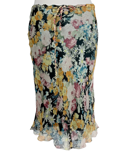 Twin Set Simona Barbieri Midirock Seide Blumenmuster Sommerrock Teos Vintage onlineshop