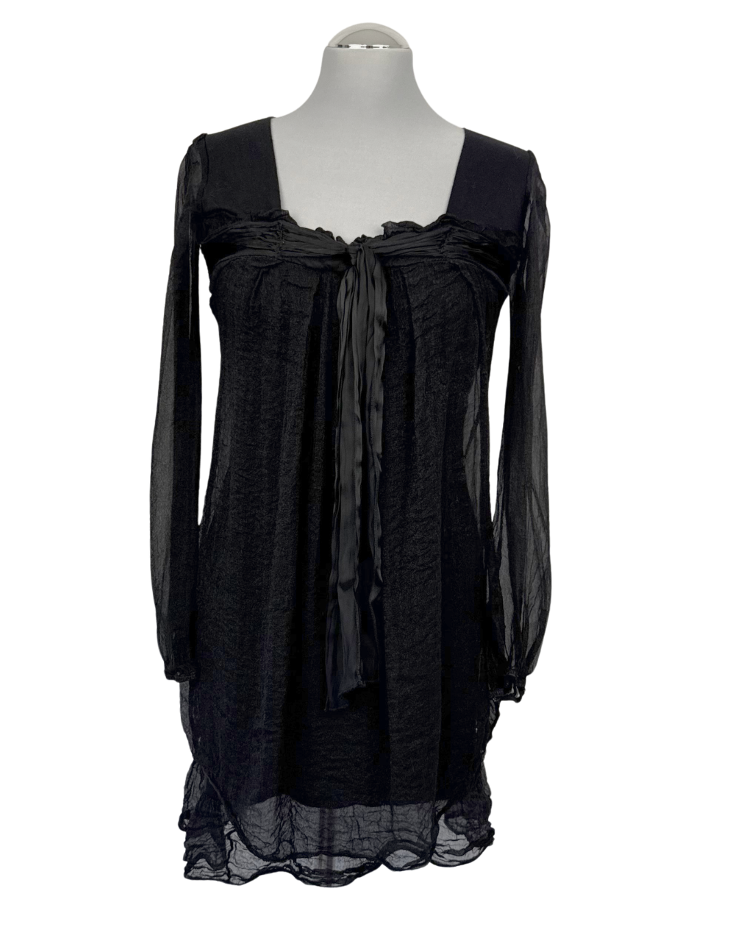 Verso Kleid Seide schwarz Glitzer Gr. M Teos vintage Onlineshop