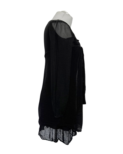 Verso Kleid Seide schwarz Glitzer Gr. M Teos vintage Onlineshop
