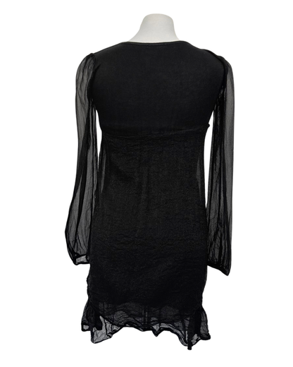 Verso Kleid Seide schwarz Glitzer Gr. M Teos vintage Onlineshop