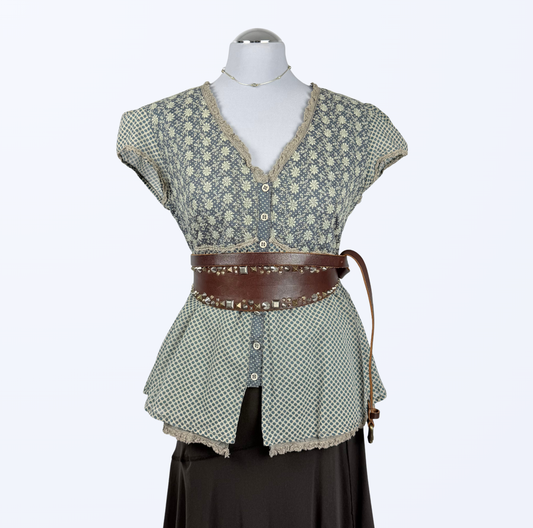 Nile Kurzarmbluse Cottage Core Boho Teos Vintage Online Shop