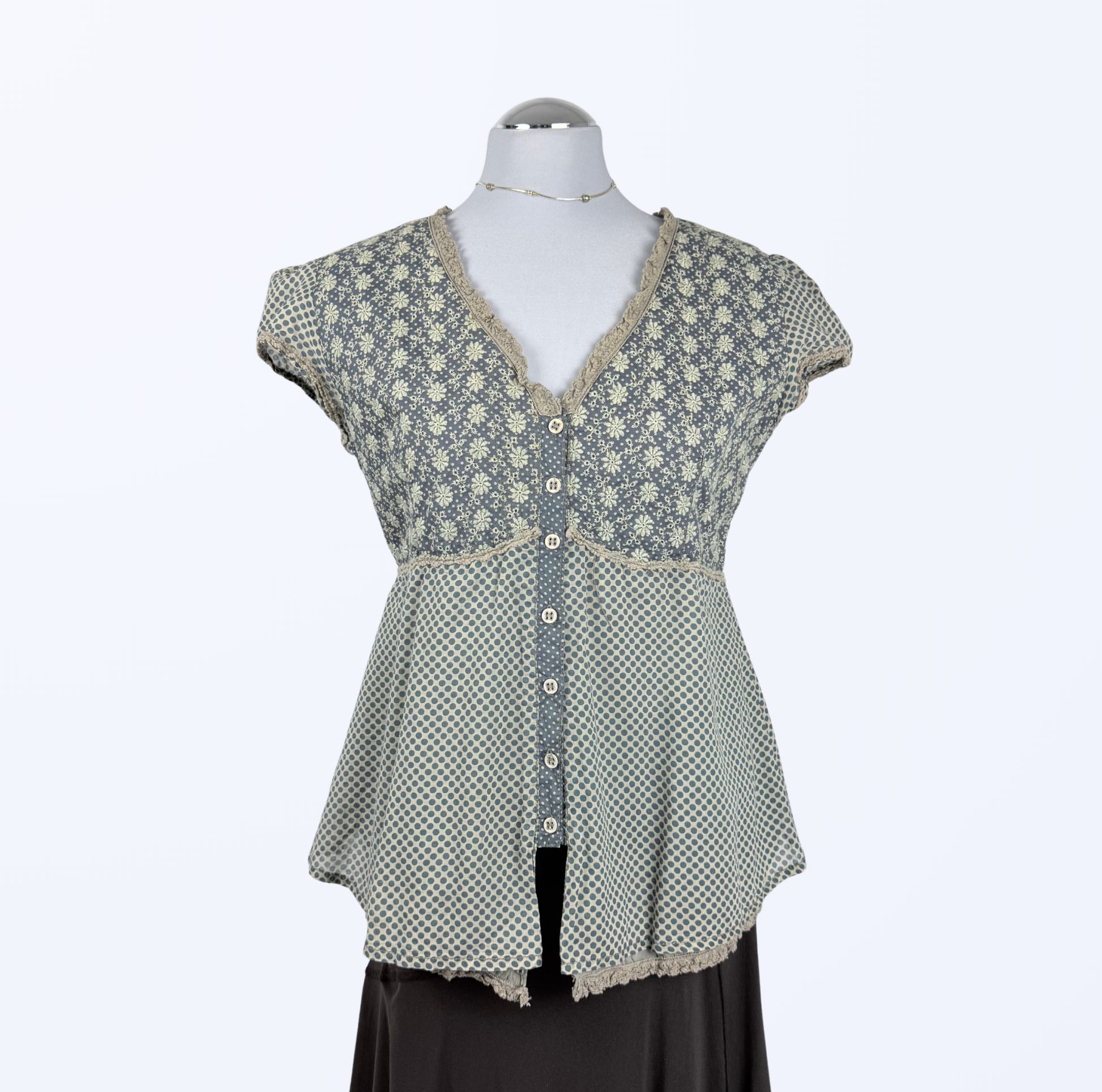 Nile Kurzarmbluse Cottage Core Boho Teos Vintage Online Shop