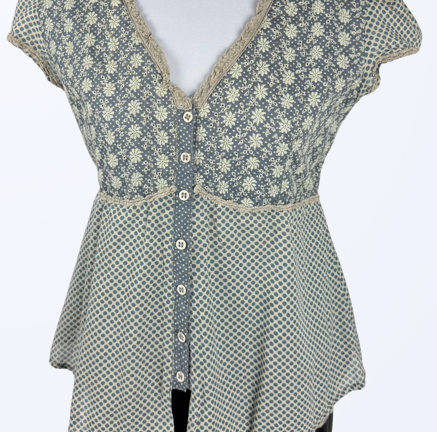 Nile Kurzarmbluse Cottage Core Boho Teos Vintage Online Shop