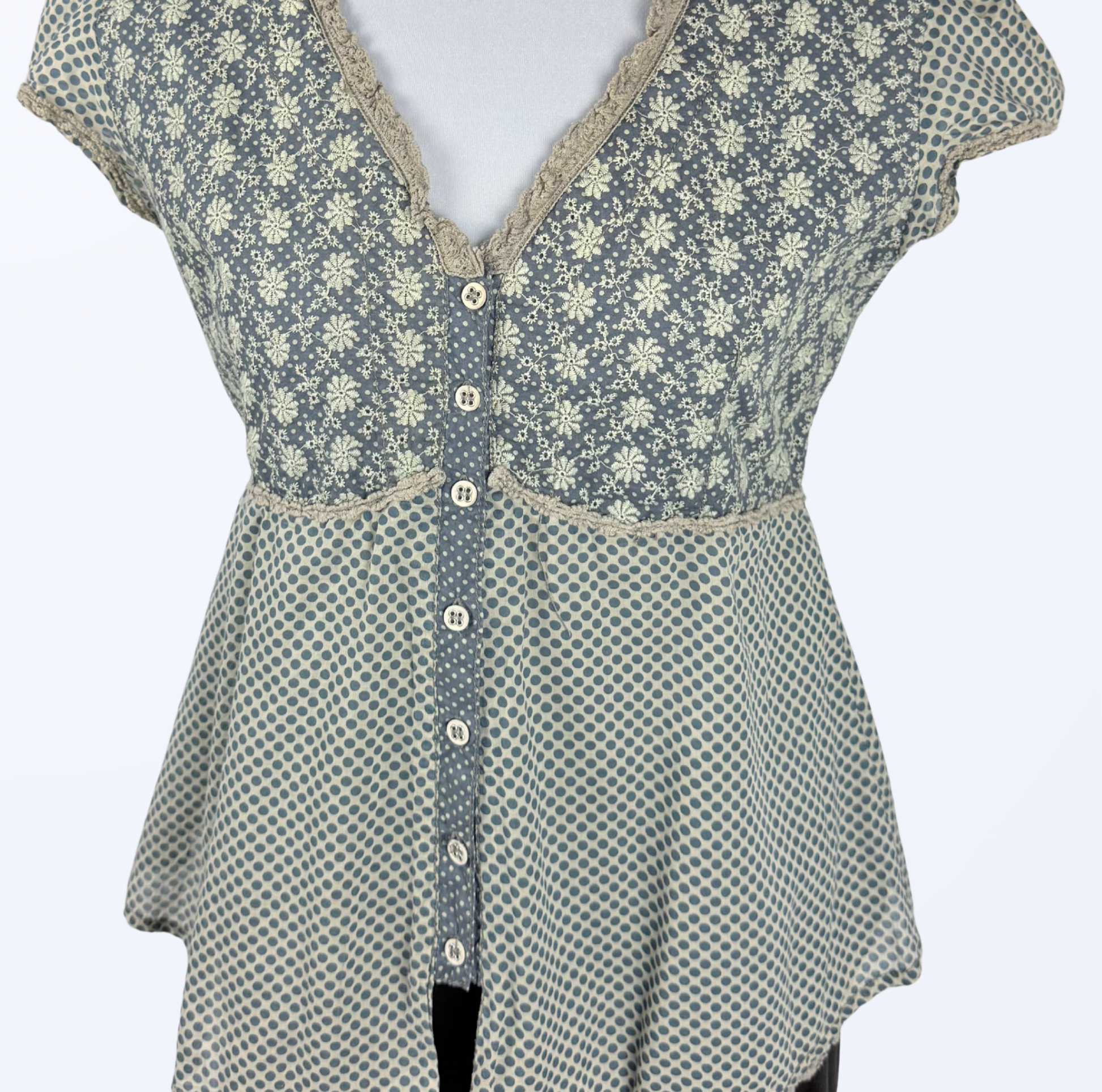 Nile Kurzarmbluse Cottage Core Boho Teos Vintage Online Shop