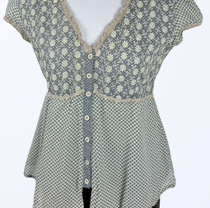 Nile Kurzarmbluse Cottage Core Boho Teos Vintage Online Shop