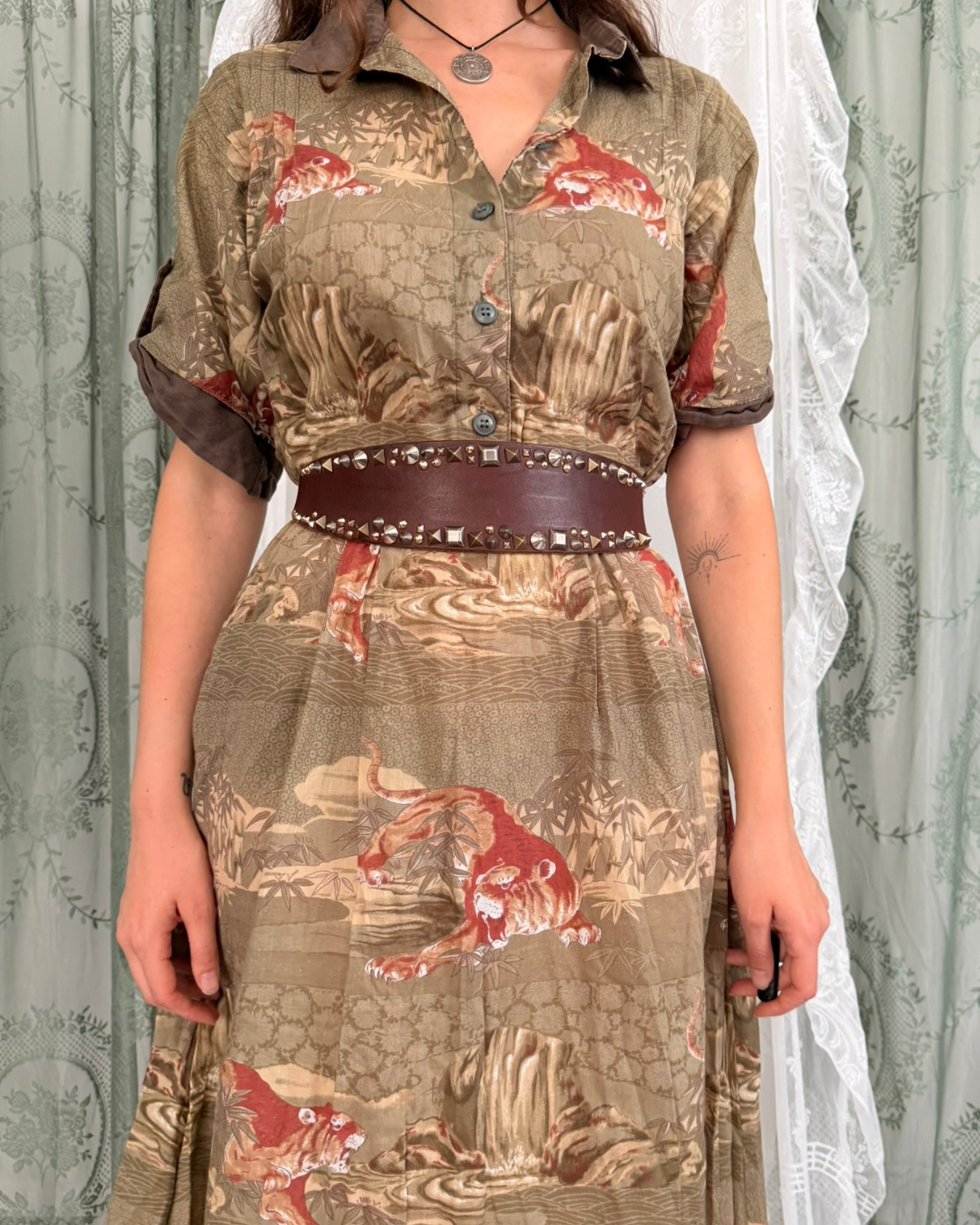Vintage Betty Barclay Maxikleid Tiger Muster Jungle Style Herbst Sommer Teos Vintage Online Shop