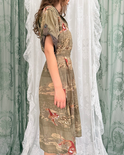 Vintage Betty Barclay Maxikleid Tiger Muster Jungle Style Herbst Sommer Teos Vintage Online Shop