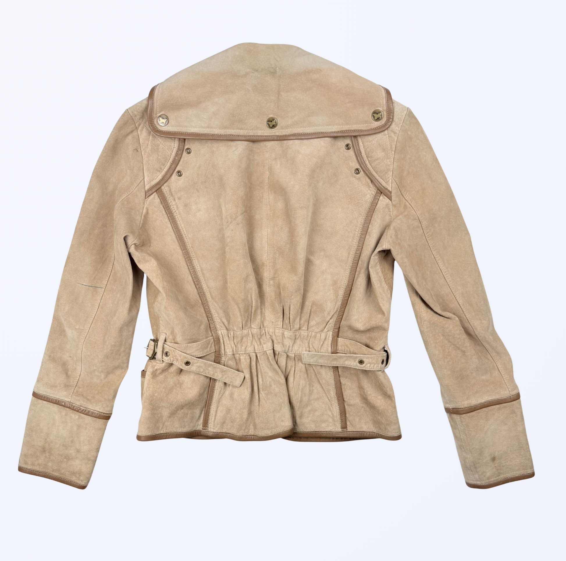 Vintage Biba Lederjacke beige Teos Vintage Onlineshop