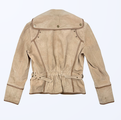 Vintage Biba Lederjacke beige Teos Vintage Onlineshop