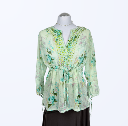 Bluoltre Seidenbluse Boho Festival Ibiza Style Teos Vintage Onlineshop