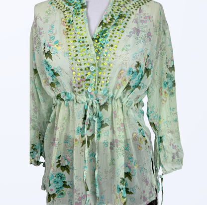 Bluoltre Seidenbluse Boho Festival Ibiza Style Teos Vintage Onlineshop