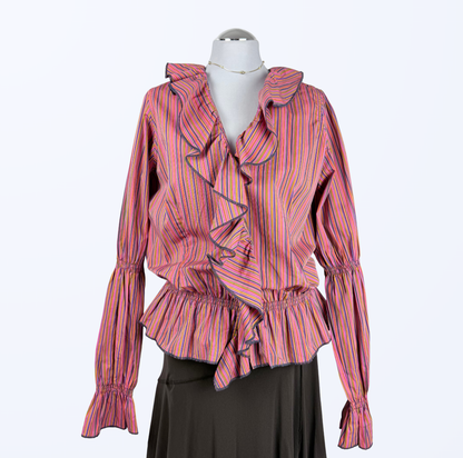 Vintage Castello Donna Langarmbluse gestreift Teos Vintage Onlineshop