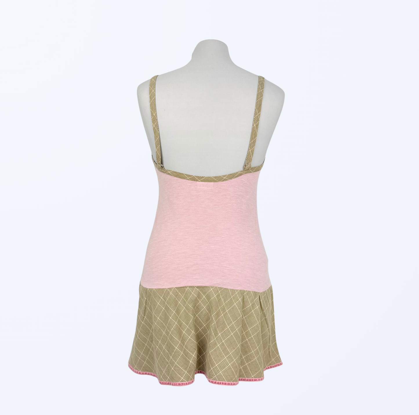 Vintage Kleid mit Spitzen und Blume rosa beige Teos Vintage Onlineshop