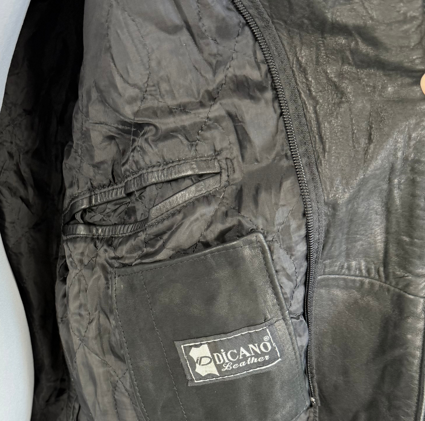 Vintage Lederjacke Dicano schwarz 90s Style Teos Vintage Onlineshop