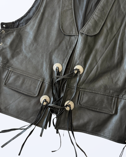Cowboy Weste mit Fransen Boho Festival Echtleder Teos Vintage Onlineshop